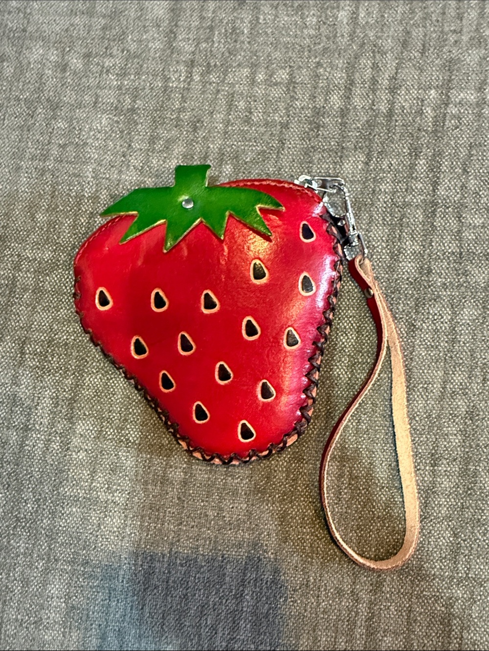 Kids Strawberry Wristlet Wallet - Red and Green